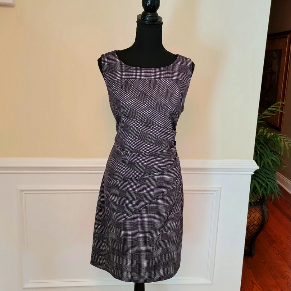 Calvin Klein Purple Plaid Sheath Dress